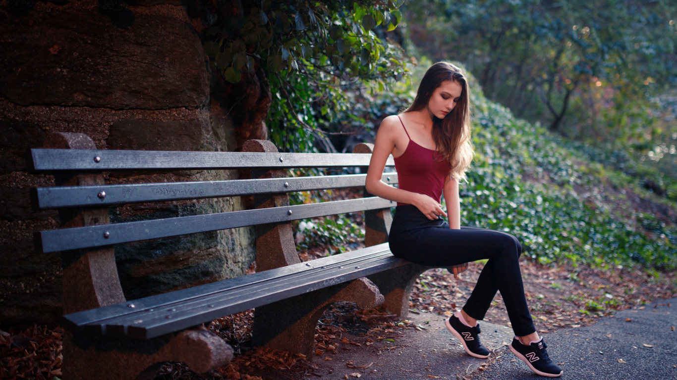 Sitting, Bench, People in Nature, Nature, Beauty. Wallpaper in 1366x768 Resolution