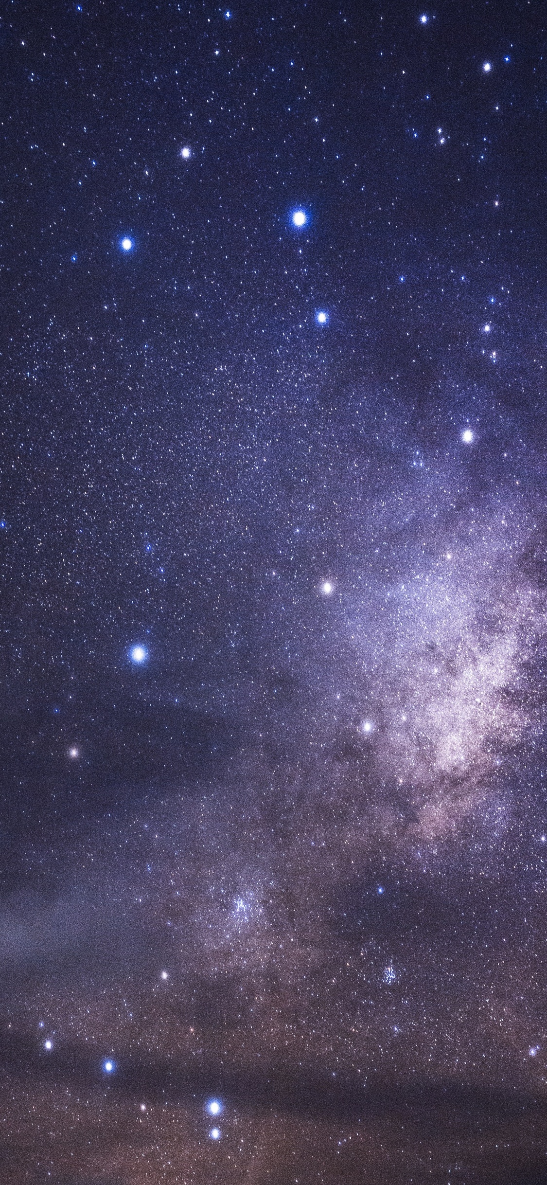 Blue and Black Sky With Stars. Wallpaper in 1125x2436 Resolution