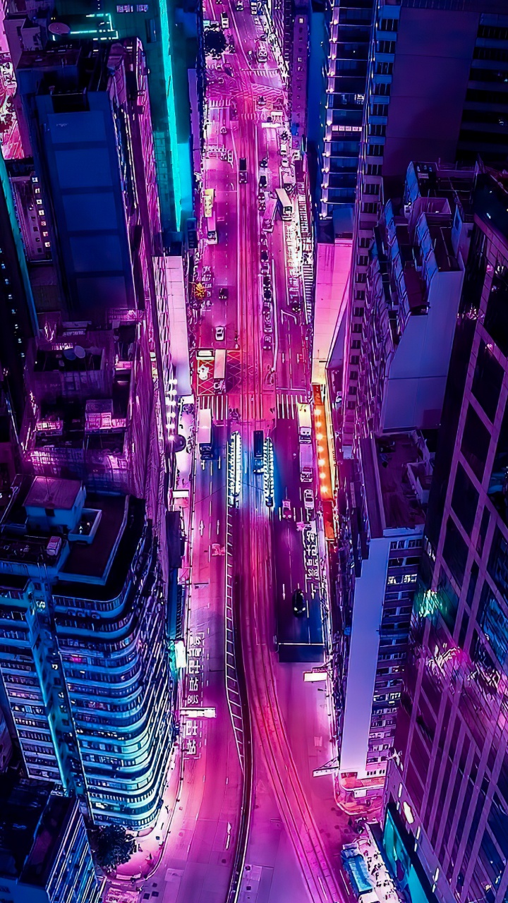 Esthétique, Bâtiment, Purple, Lumière, Gratte-ciel. Wallpaper in 720x1280 Resolution