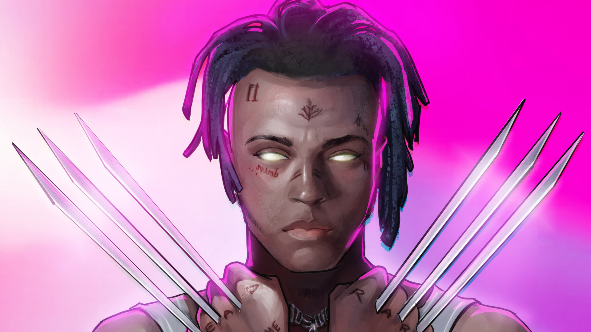 XXXTentacion, Violeta, Morado, Rosa, Entrecejo. Wallpaper in 1920x1080 Resolution