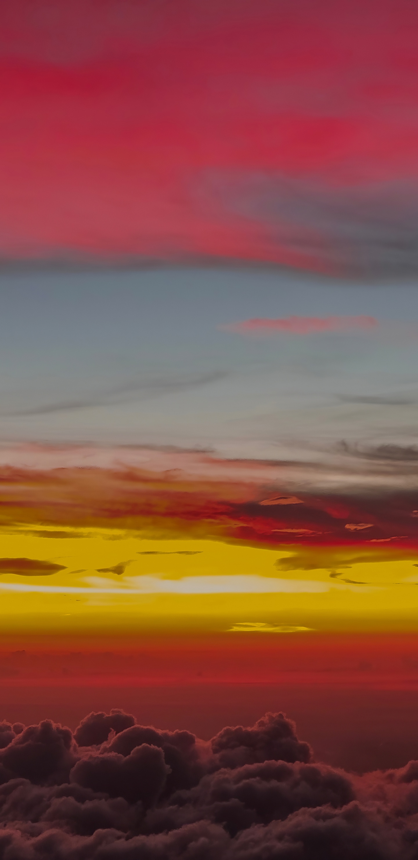 Sky, Golden Hour, Sunset, Red, Cloud. Wallpaper in 1440x2960 Resolution