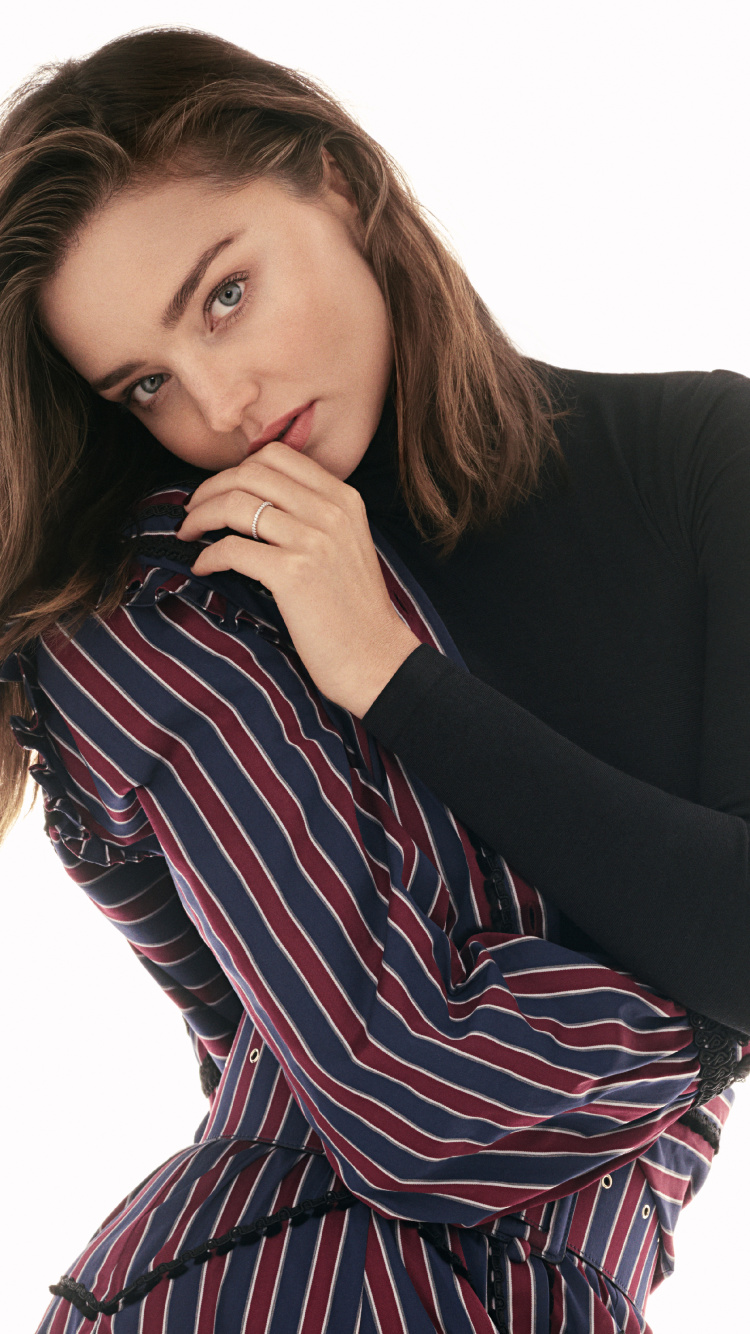 Woman in Black and White Striped Long Sleeve Shirt. Wallpaper in 750x1334 Resolution