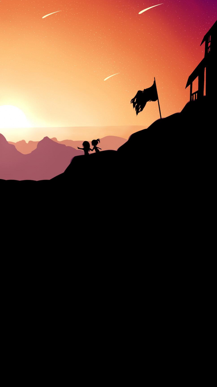 Manzana, Puesta, Atardecer, Colina, Pendiente. Wallpaper in 750x1334 Resolution