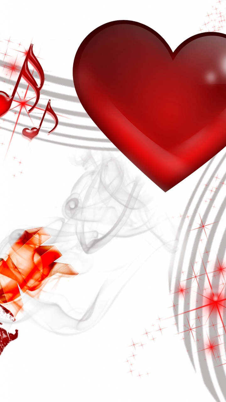 Heart, Valentines Day, Illustration, Red, Love. Wallpaper in 720x1280 Resolution