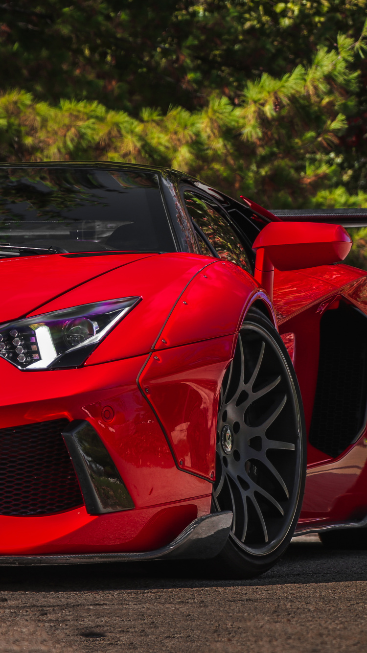 Ferrari Rouge 458 Italia Sur Route Pendant la Journée. Wallpaper in 750x1334 Resolution