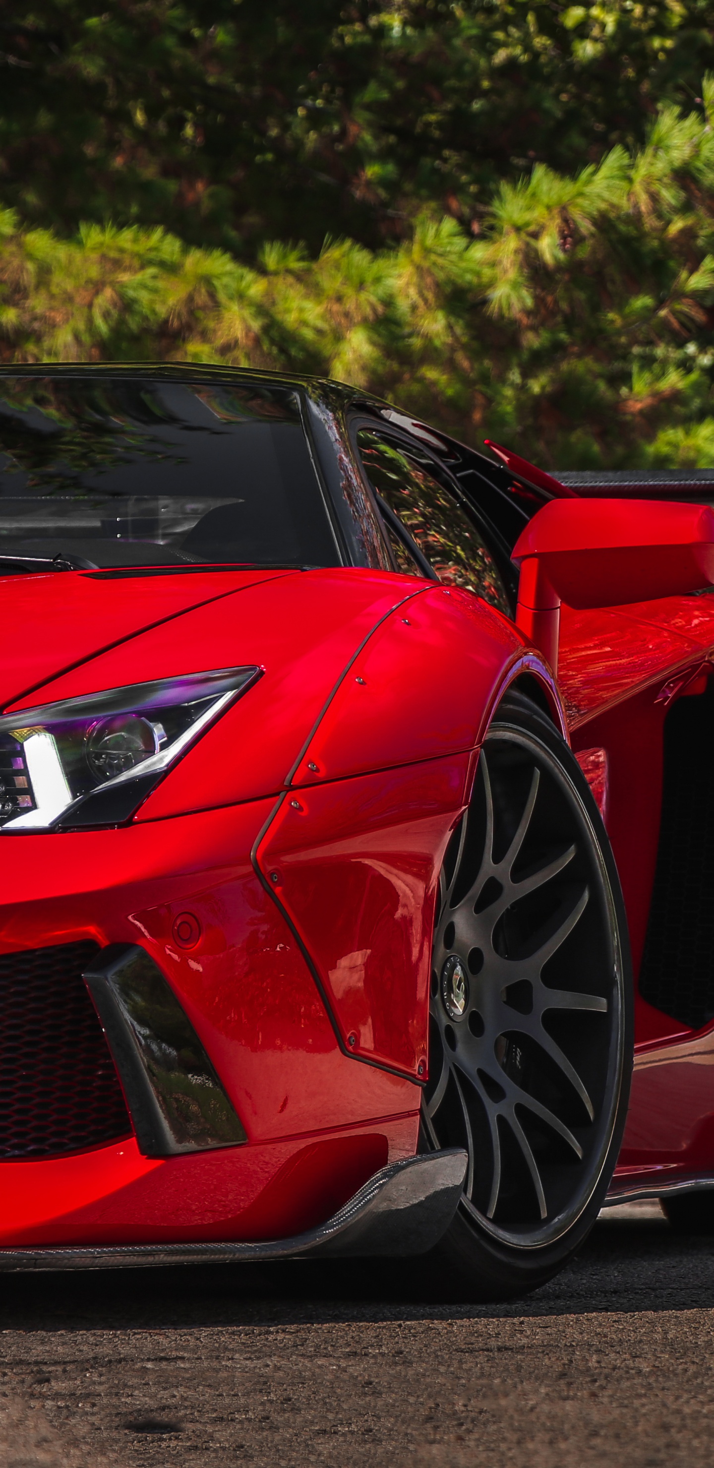 Red Ferrari 458 Italia on Road During Daytime. Wallpaper in 1440x2960 Resolution