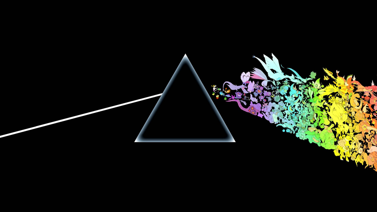 Die Dunkle Seite Des Mondes, Pink Floyd, Grafik-design, Dreieck, Licht. Wallpaper in 1280x720 Resolution