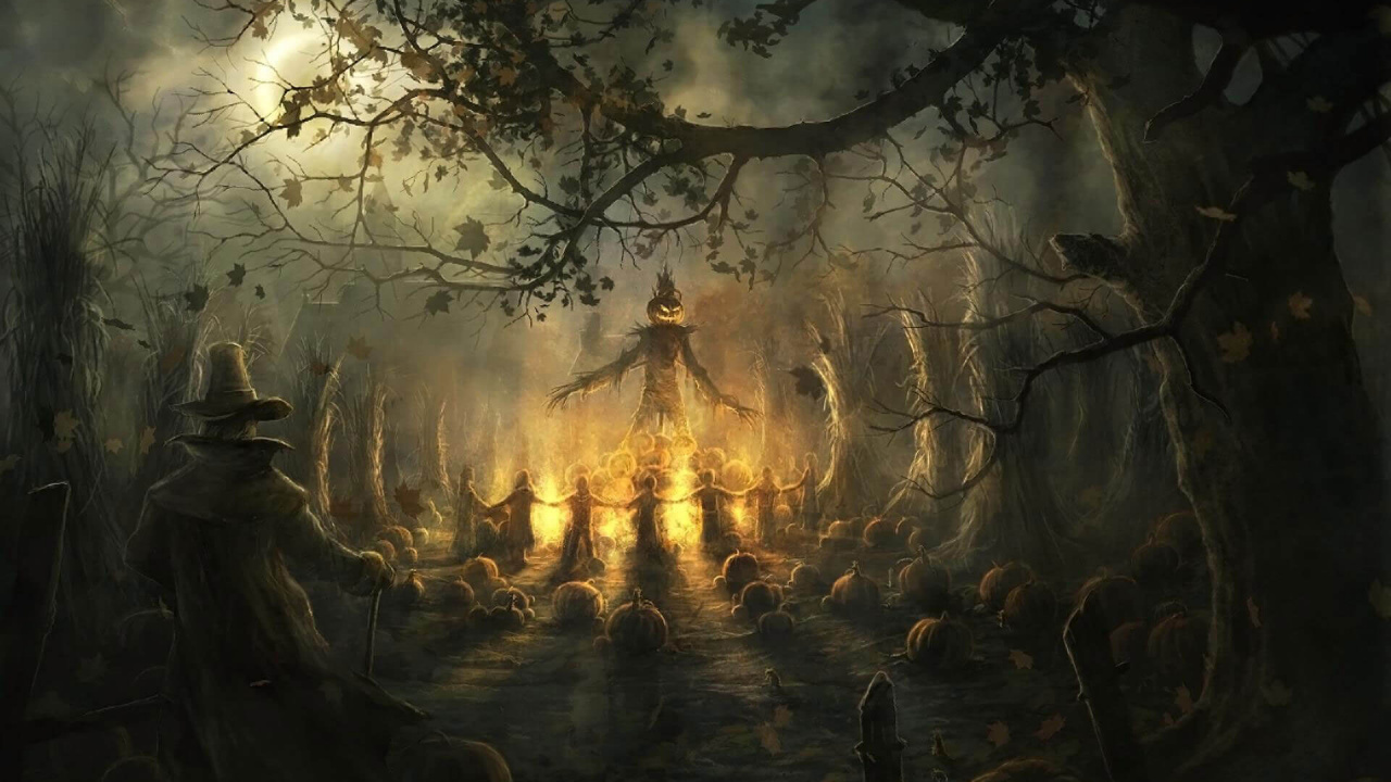 Halloween, Forest, Darkness, Holiday, Formation. Wallpaper in 1280x720 Resolution