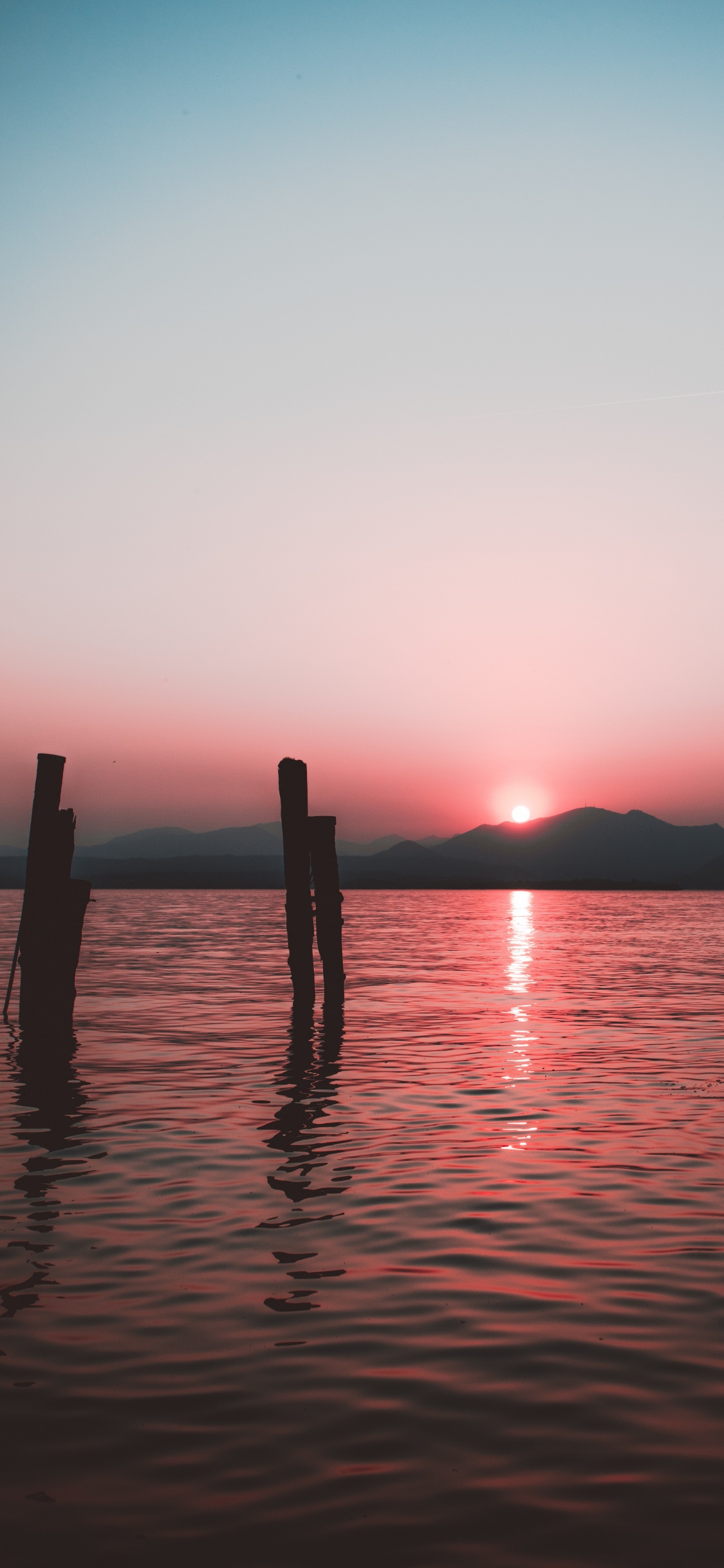 日落, 地平线, 日出, 人体内的水, 余辉 壁纸 1125x2436 允许