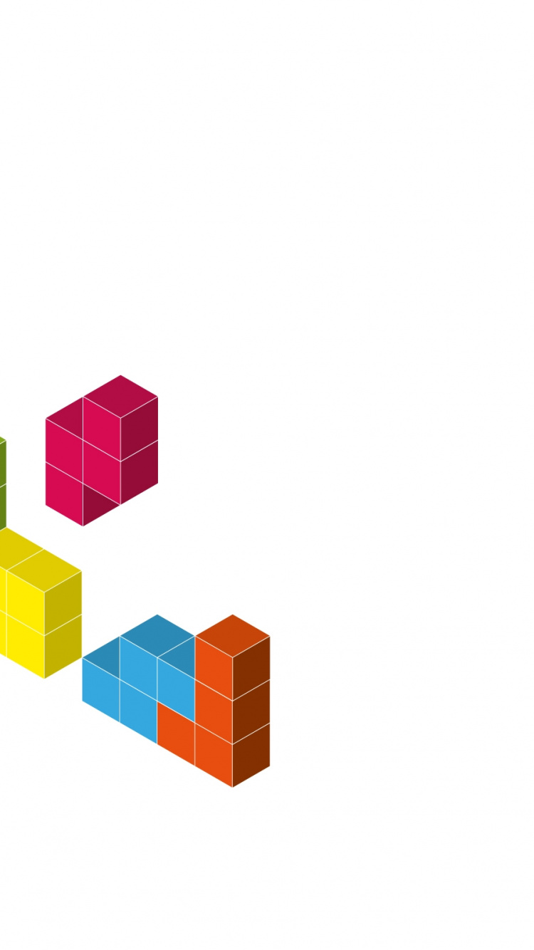 Red Yellow and Blue Square Illustration. Wallpaper in 750x1334 Resolution