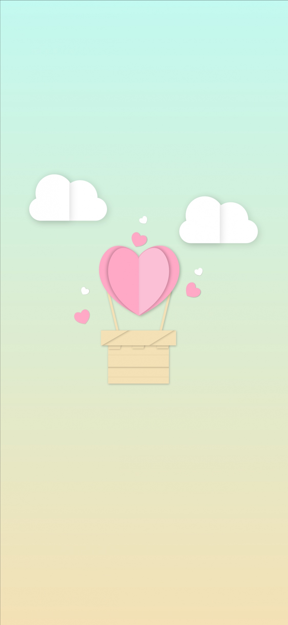 Herzen, Heißluftballon, Pink, Zutat, Muster. Wallpaper in 1125x2436 Resolution