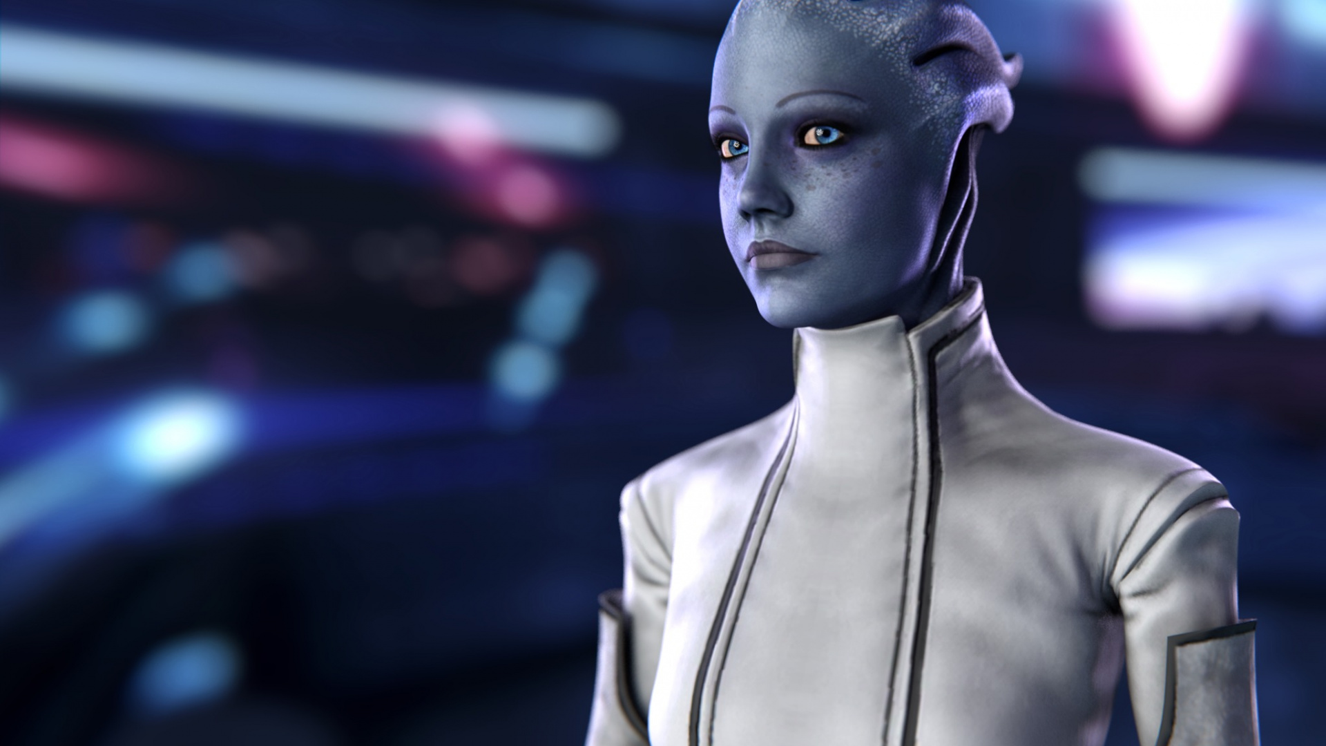 Woman in White Turtleneck Shirt. Wallpaper in 1920x1080 Resolution