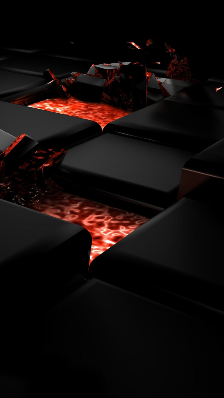 Illustration Carré Noir et Rouge. Wallpaper in 750x1334 Resolution