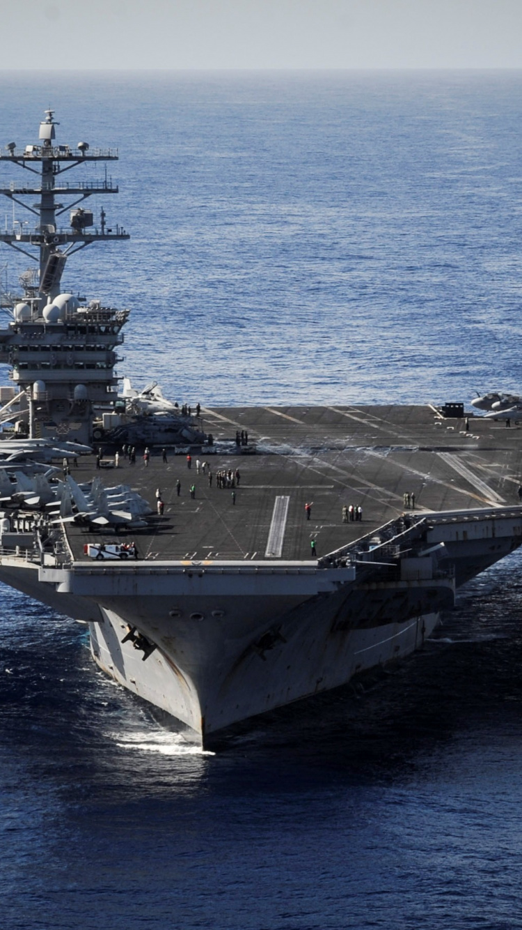 Aircraft Carrier, Supercarrier, Warship, Nimitz Class Aircraft Carrier, Escort Carrier. Wallpaper in 750x1334 Resolution