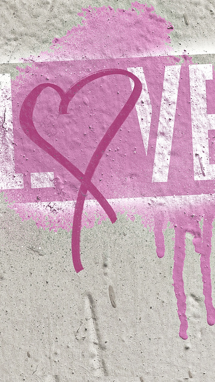 Pink, Text, Wall, Heart, Magenta. Wallpaper in 720x1280 Resolution