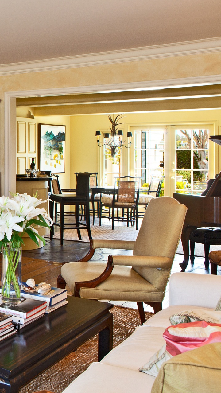 Chimenea Blanca y Marrón en la Sala de Estar.. Wallpaper in 720x1280 Resolution