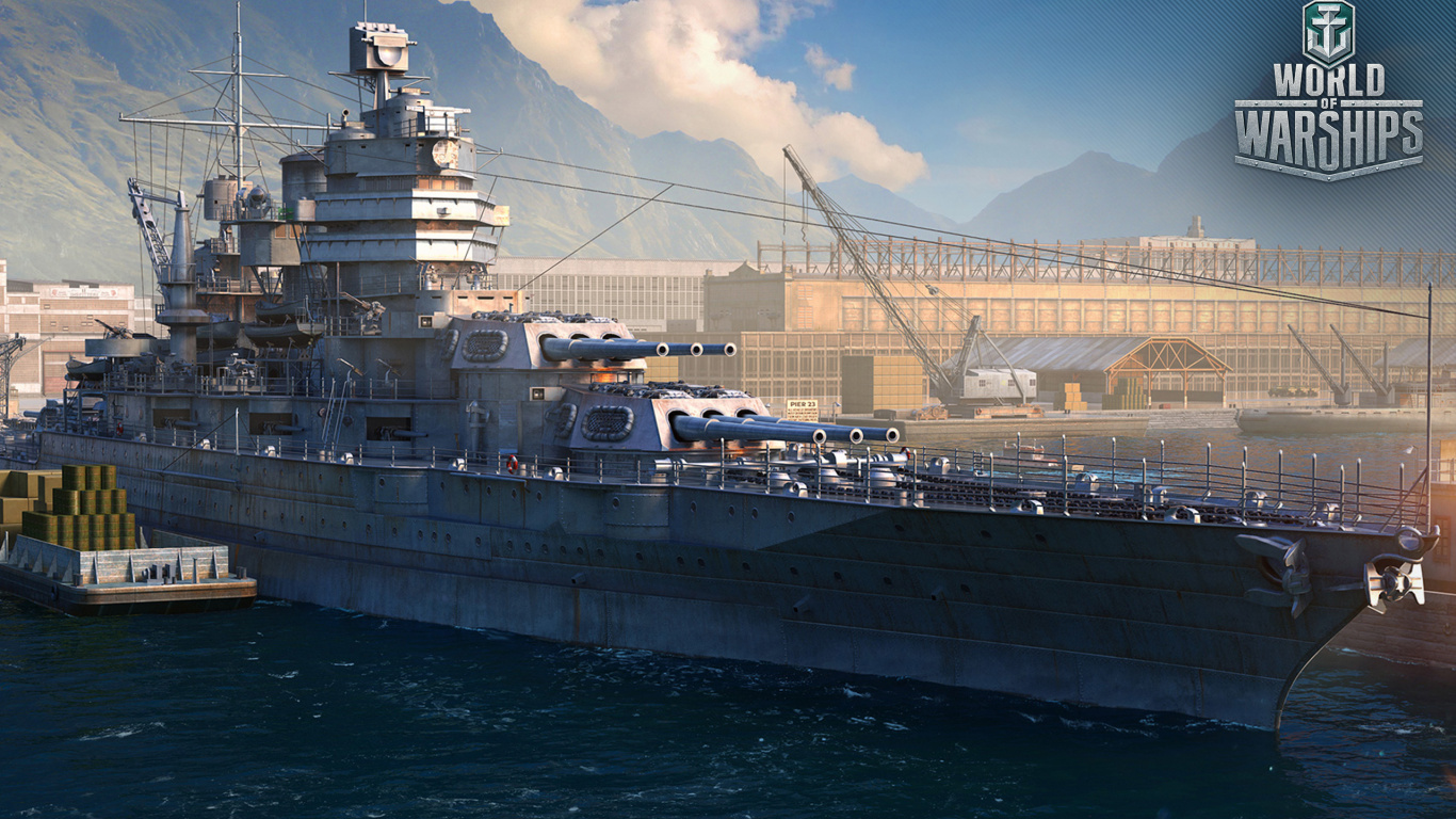 World of Warships New Mexico, World of Warships, USS New Mexico BB-40, New Mexico-class Battleship, Battleship. Wallpaper in 1366x768 Resolution