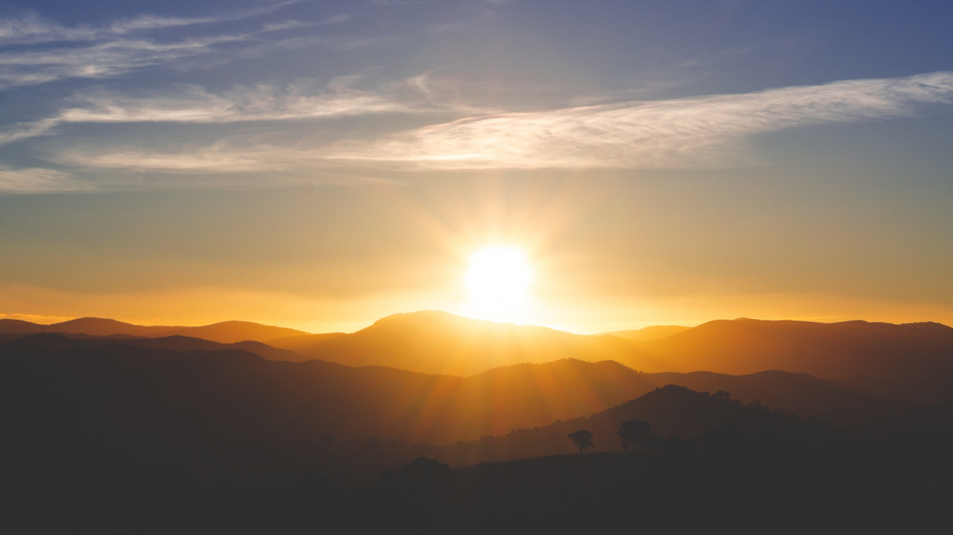 Horizont, Sonnenuntergang, Sonnenaufgang, Atmosphäre, Sonne. Wallpaper in 1366x768 Resolution