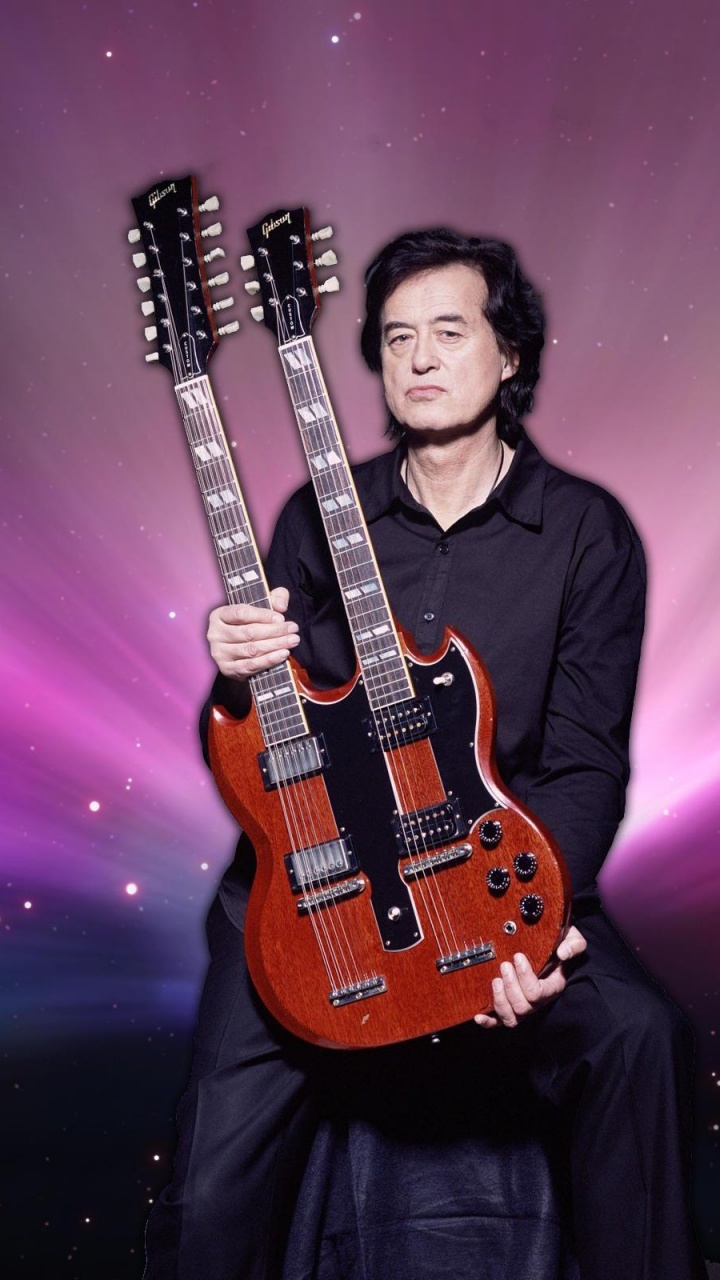 Jimmy Page, Led Zeppelin, Guitar, Musician, Guitarist. Wallpaper in 720x1280 Resolution