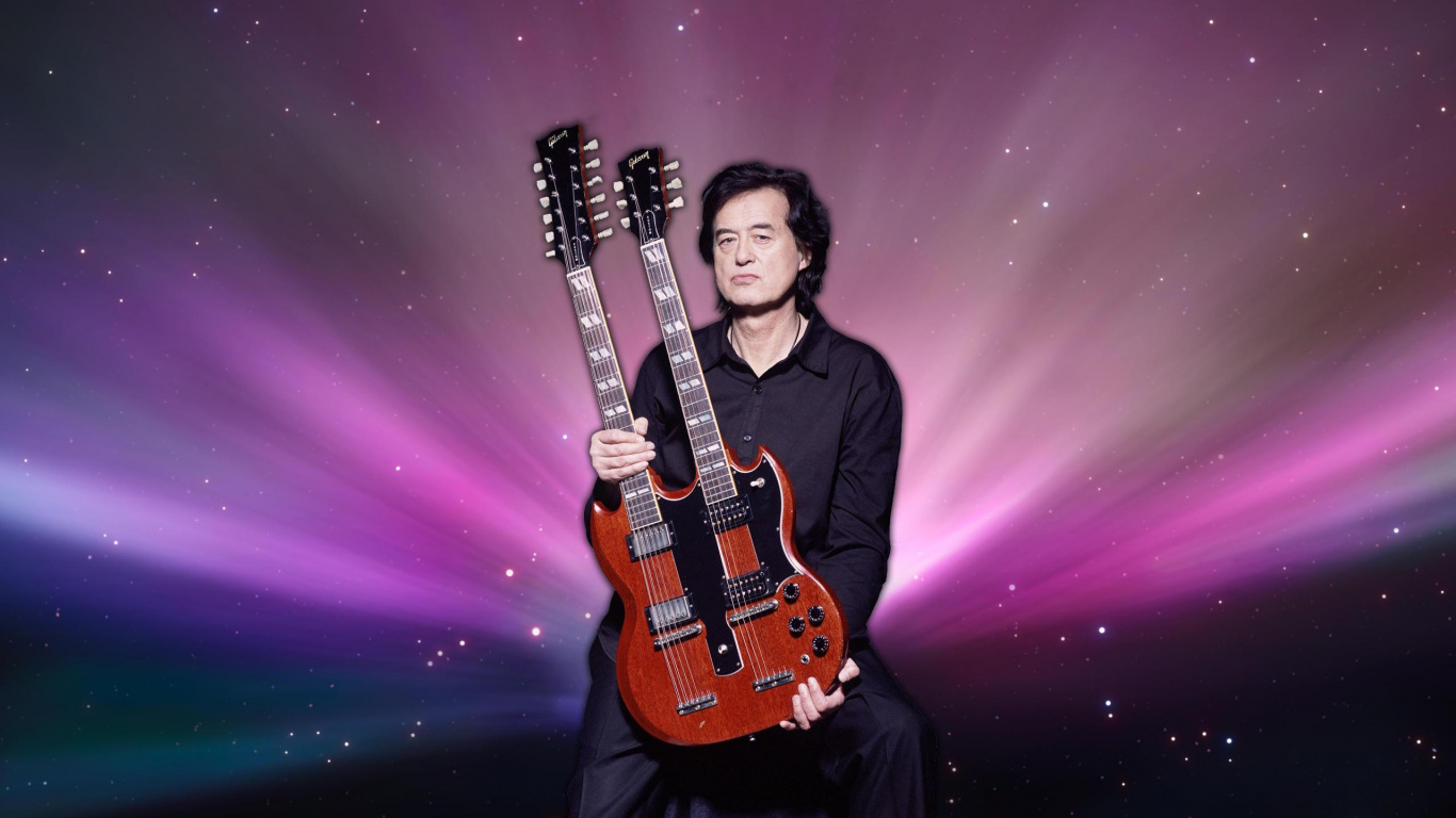 Jimmy Page, Led Zeppelin, Musiker, Gitarrist, Gezupfte Saiteninstrumente. Wallpaper in 1366x768 Resolution