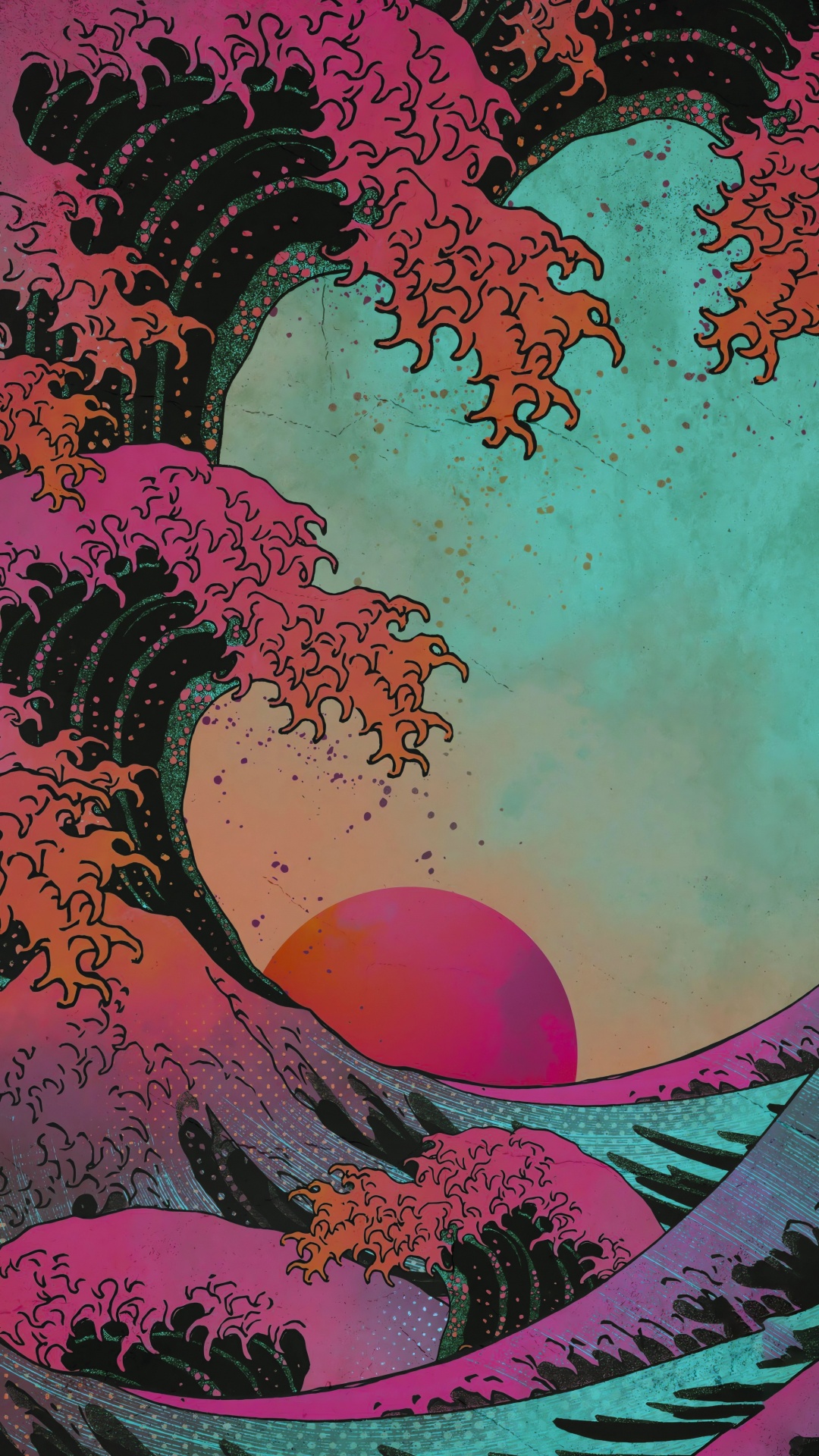 Painting, Visual Arts, Art, Poster, Sunset Acrylic Painting. Wallpaper in 1080x1920 Resolution