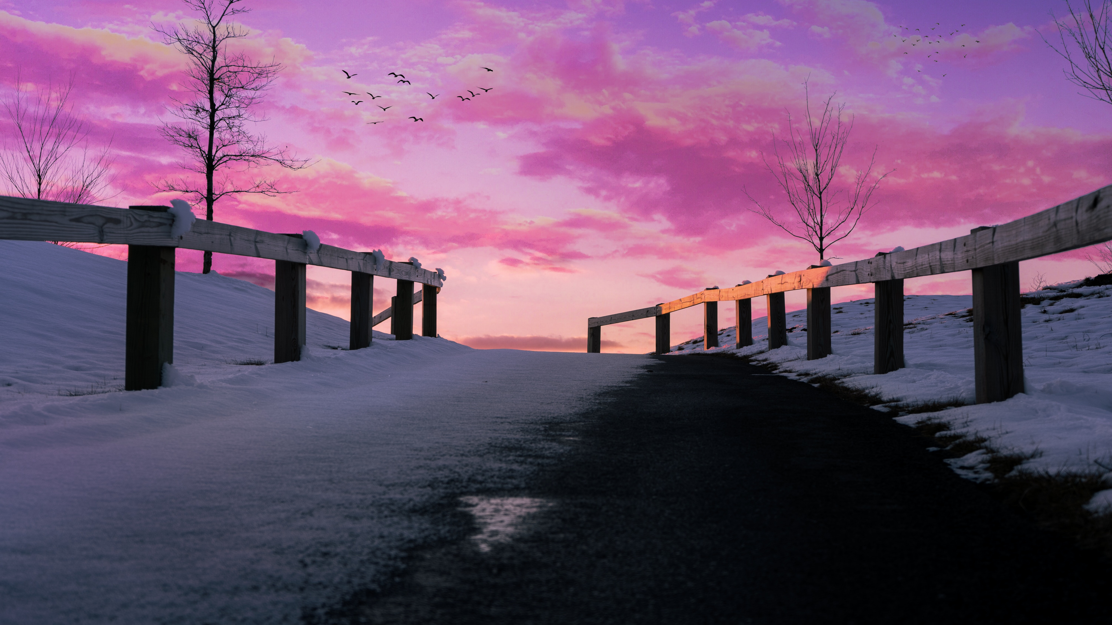 Esthétique, Nature, Paysage Naturel, Soir, Pink. Wallpaper in 3840x2160 Resolution