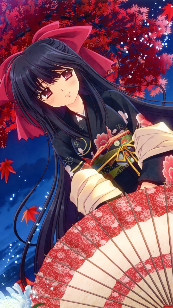 伞, 时尚的附件, 天空, 女孩, 月亮 壁纸 720x1280 允许