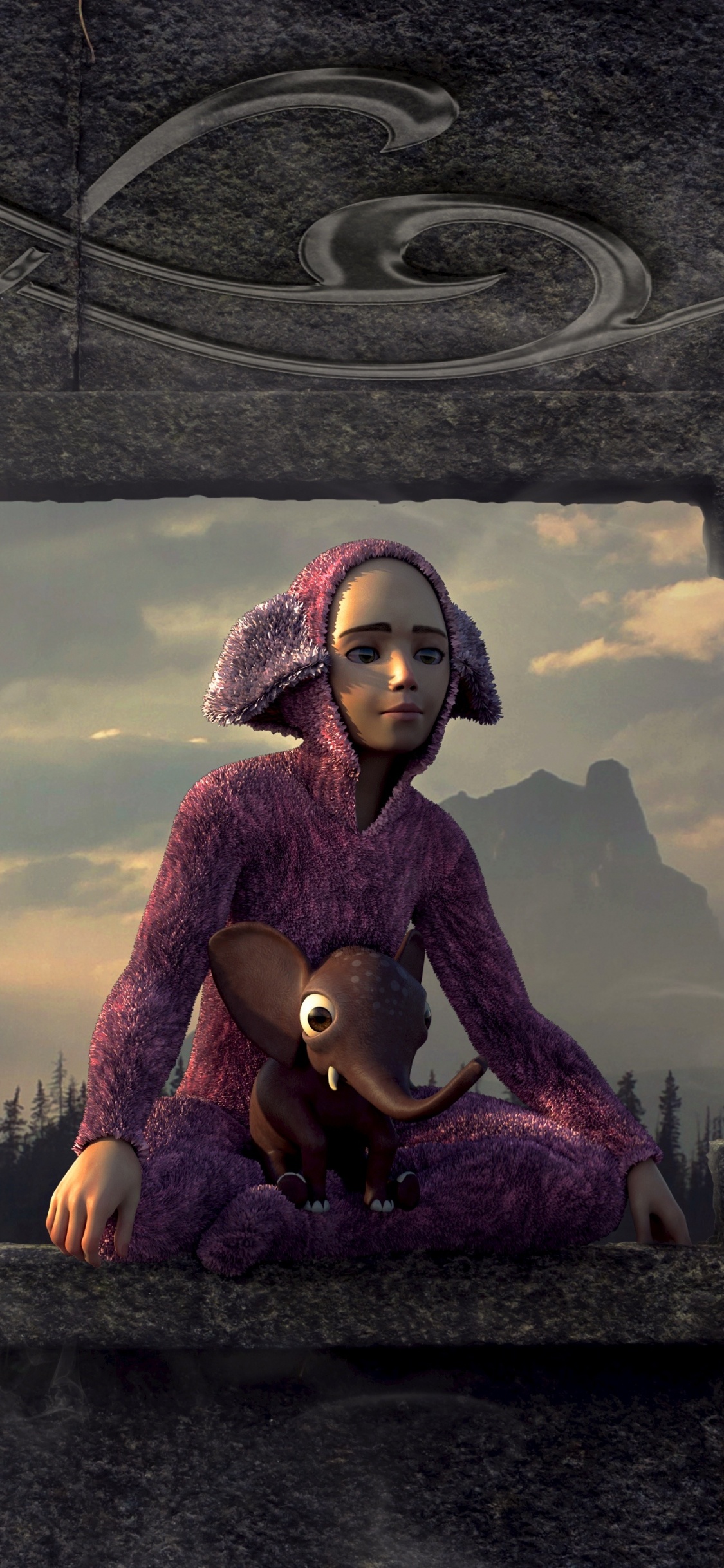 Femme en Manteau Rouge et Noir Assis Sur un Banc en Béton. Wallpaper in 1125x2436 Resolution