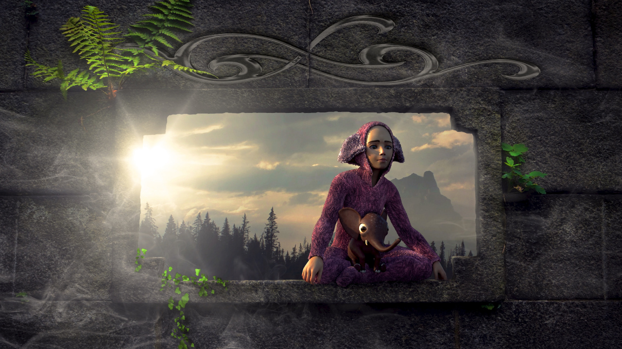 Frau im Rot-schwarzen Mantel Sitzt Auf Betonbank. Wallpaper in 1280x720 Resolution