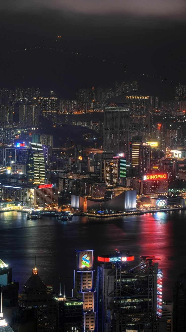 City Skyline During Night Time. Wallpaper in 750x1334 Resolution