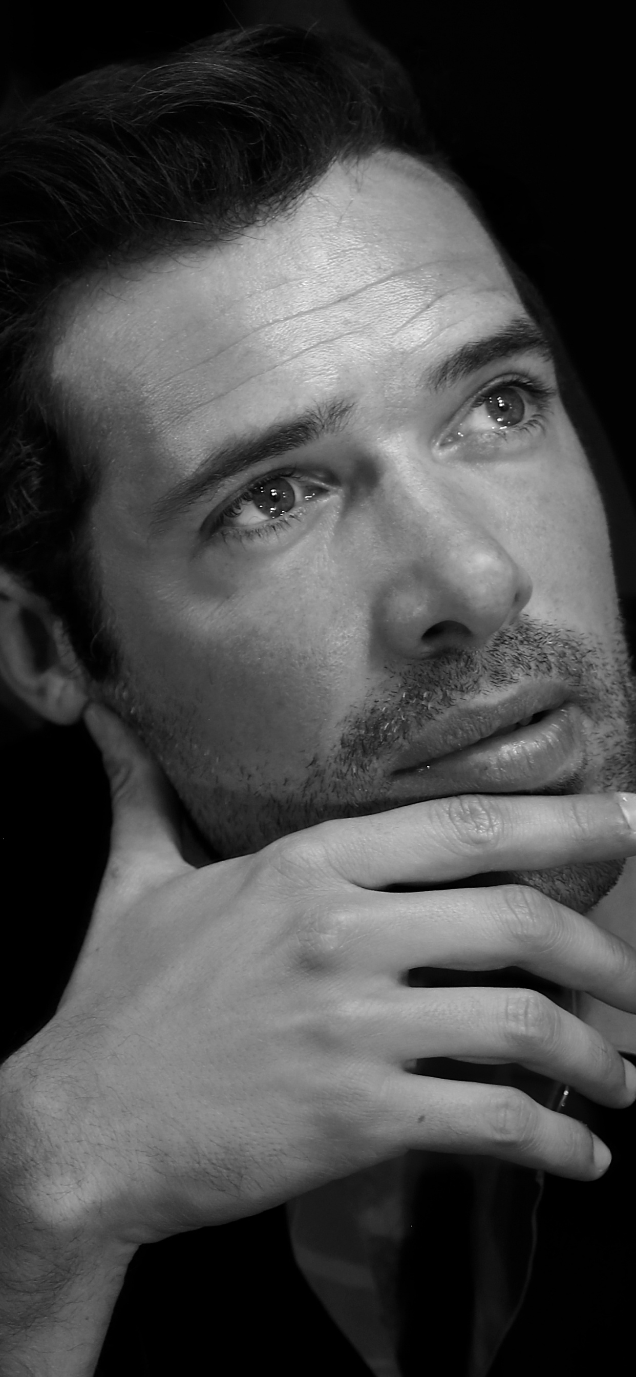 el Vello Facial, Barbilla, en Blanco y Negro, Video, Humanos. Wallpaper in 1242x2688 Resolution