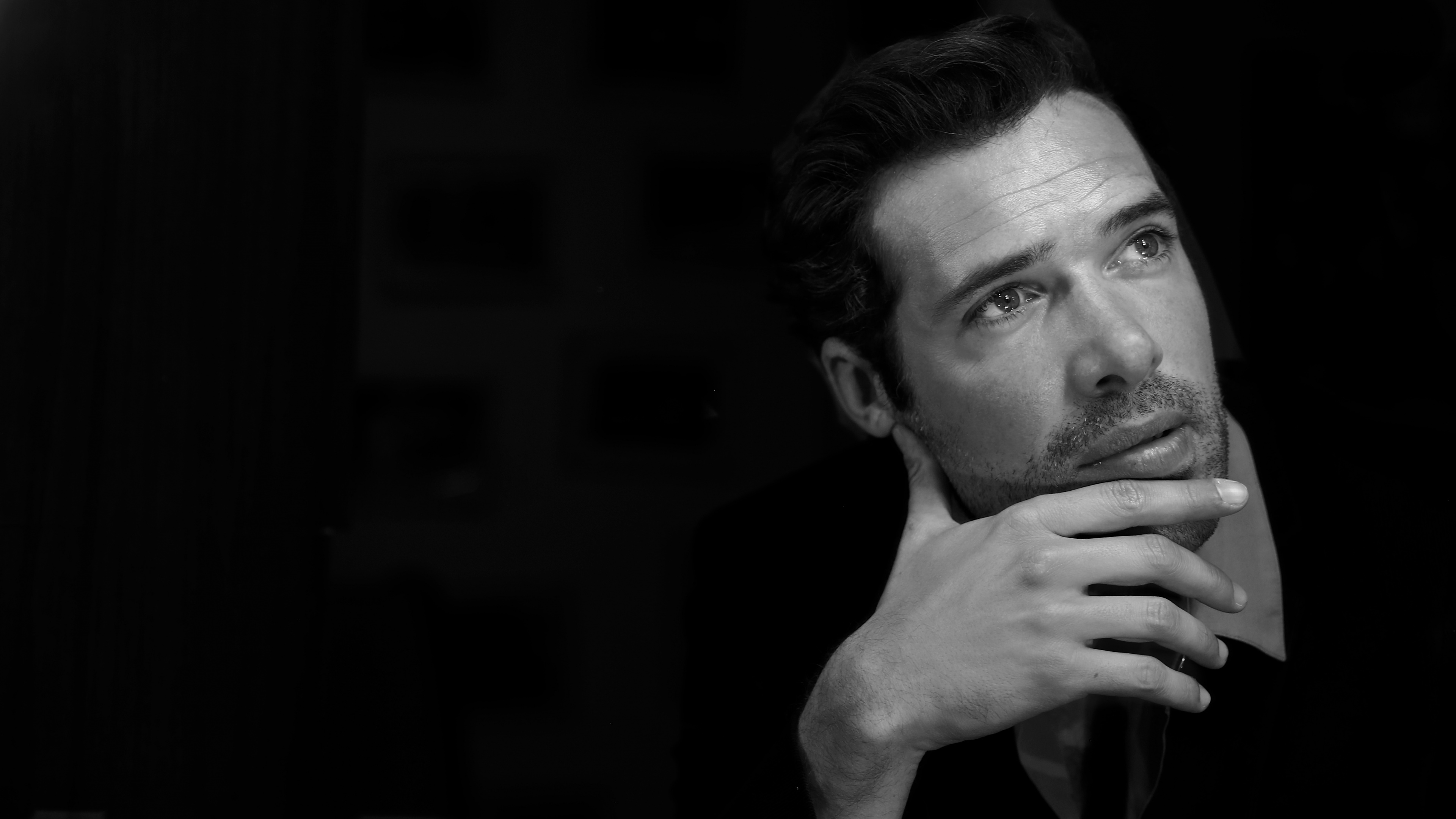 el Vello Facial, Barbilla, en Blanco y Negro, Video, Humanos. Wallpaper in 3840x2160 Resolution