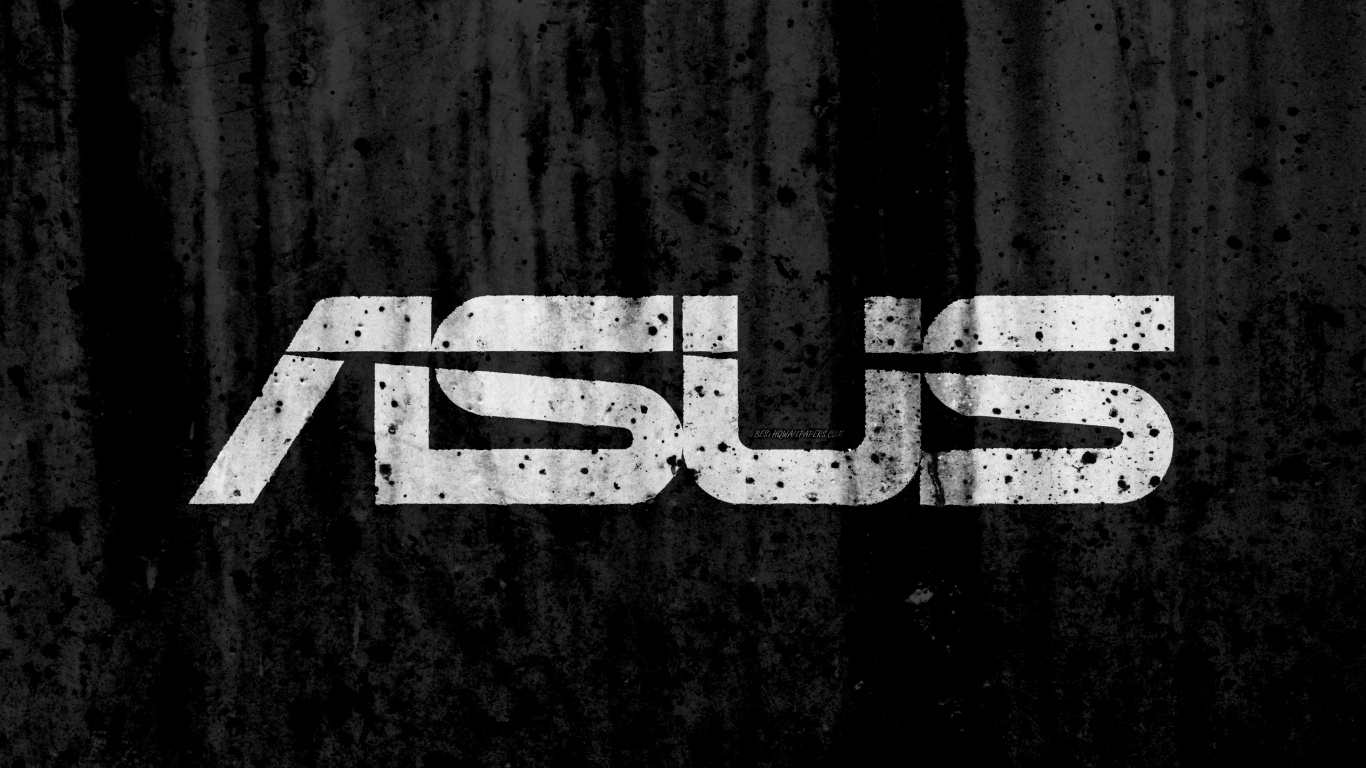 Asus, Firmenzeichen, Text, Schwarz, Monochrom. Wallpaper in 1366x768 Resolution