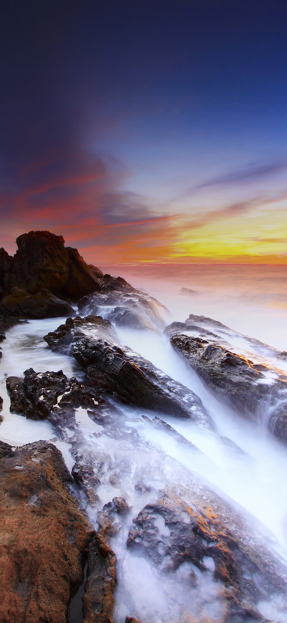 Longue Exposition D'un Paysage, Eau, Atmosphère, Paysage Naturel, Afterglow. Wallpaper in 1125x2436 Resolution