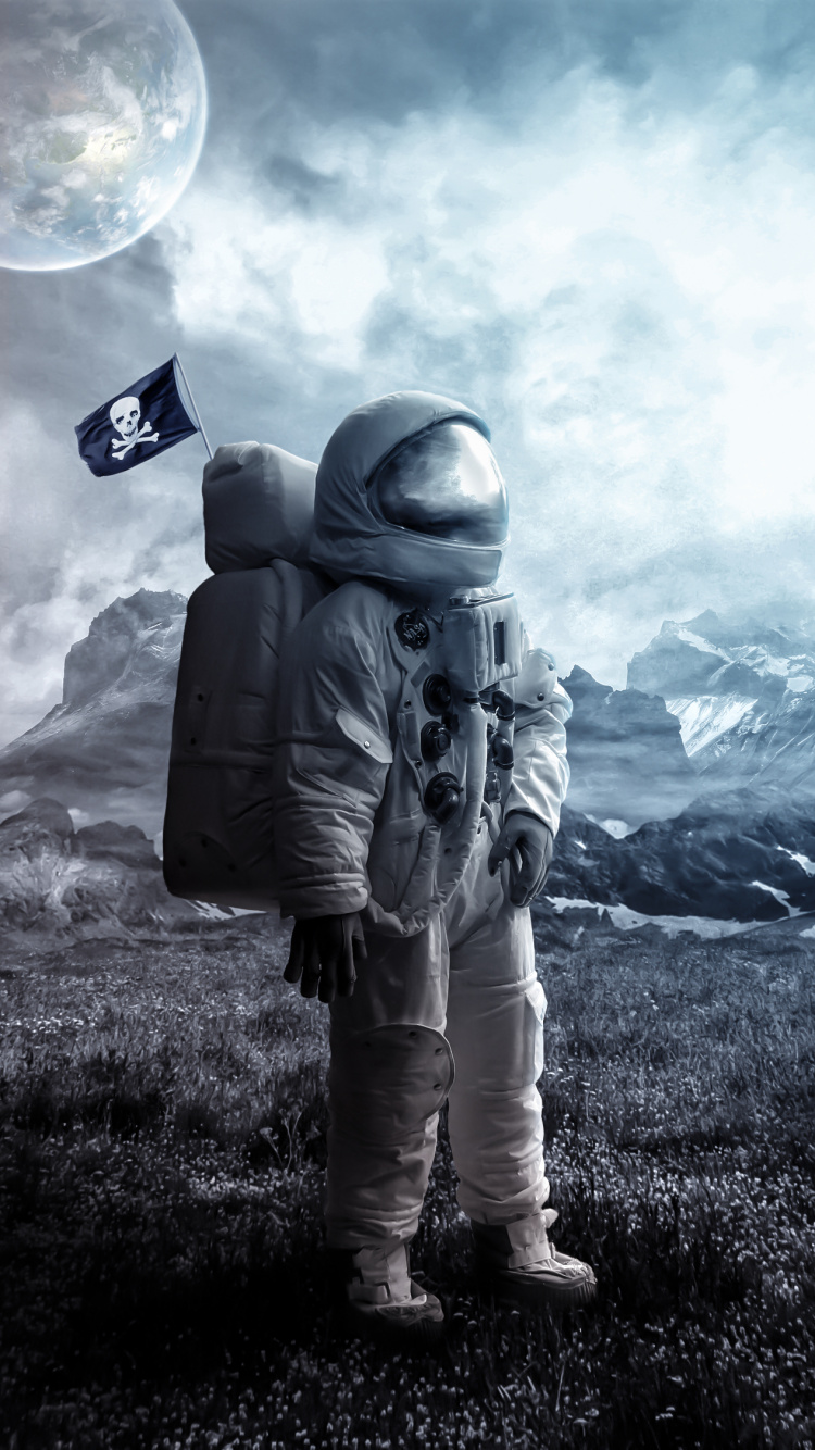 宇航员, 空间适应, 外层空间, 气氛, 空间 壁纸 750x1334 允许
