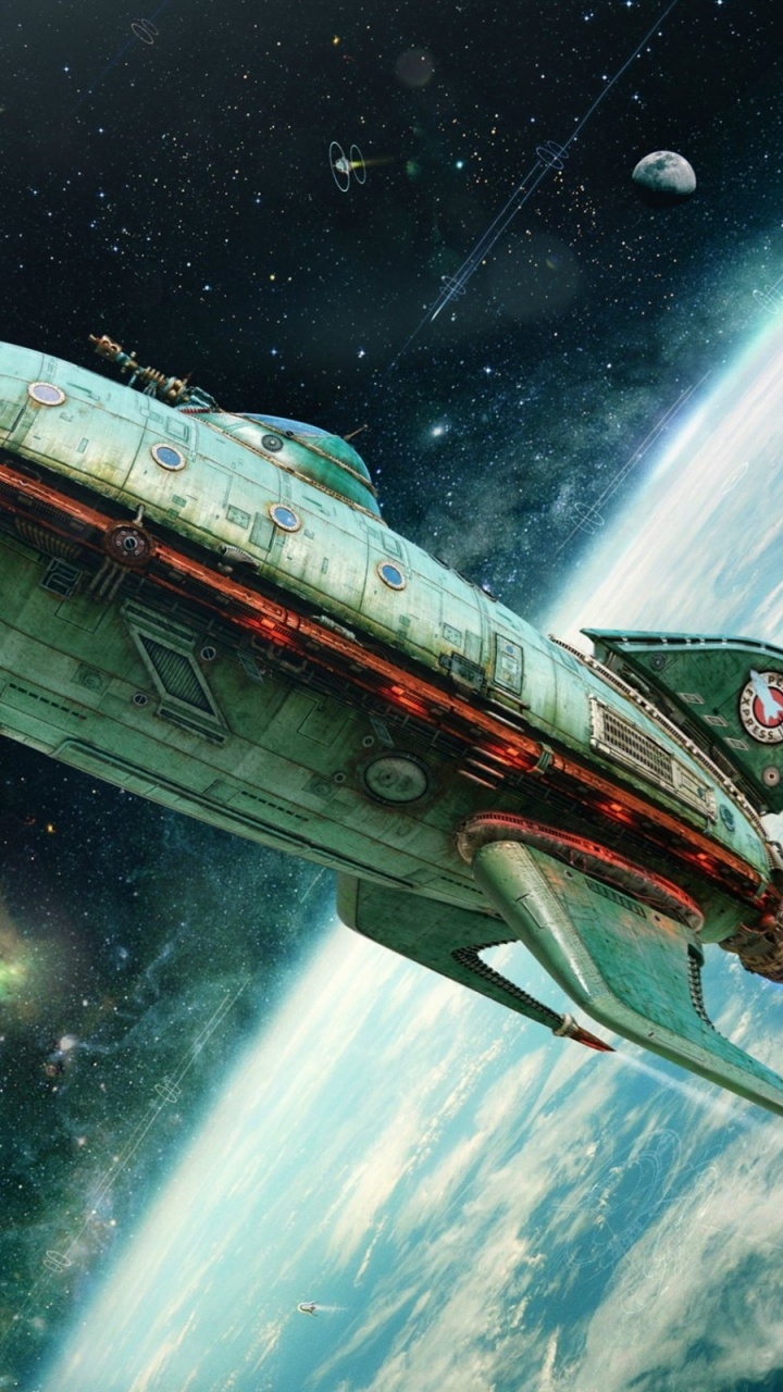 Futurama Space, la Ciencia Ficción, Planet Express, Aleta, Nave. Wallpaper in 720x1280 Resolution