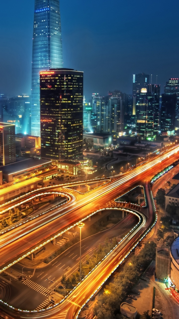 City, Skyscraper, Building, Light, Tower. Wallpaper in 720x1280 Resolution