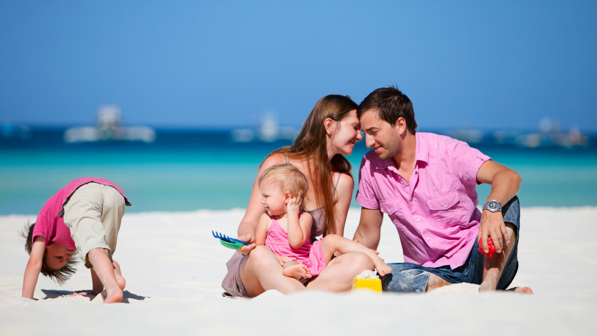 Familia, Personas, Vacaciones, Diversión, Playa. Wallpaper in 1920x1080 Resolution