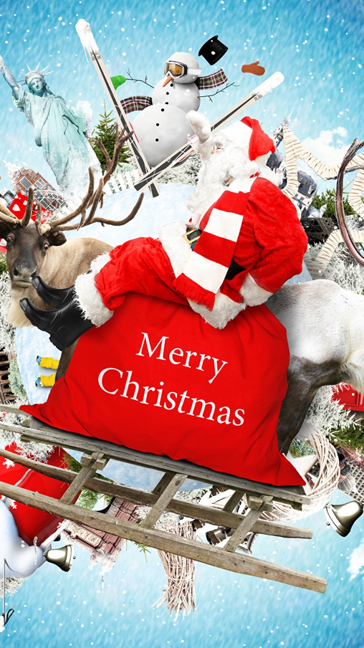 Christmas Day, Santa Claus, Christmas, Christmas Ornament, Graphics. Wallpaper in 720x1280 Resolution