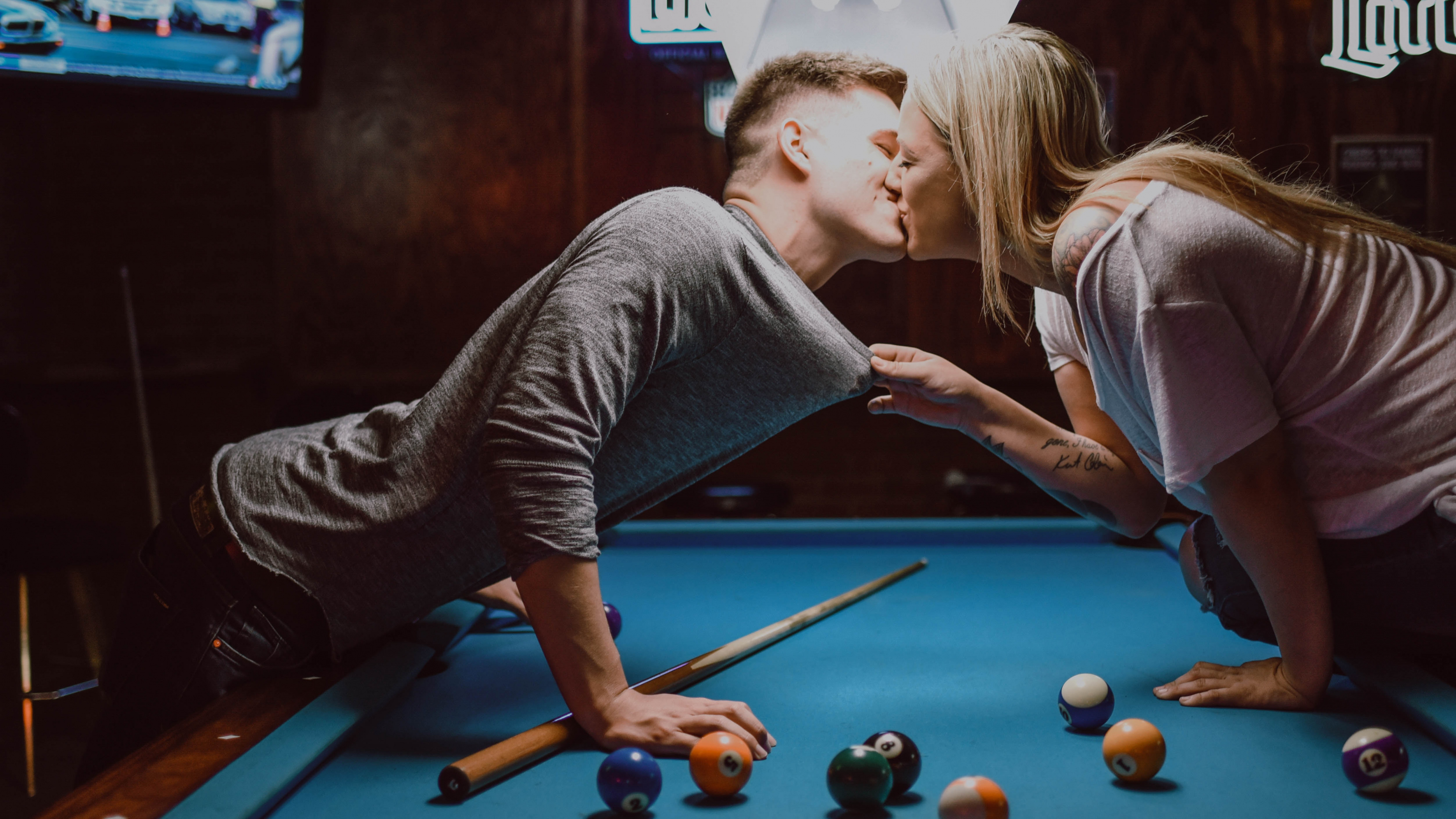 Billar, Beso, Alberca, Juegos de Interior y Deportes, Bola de Billar. Wallpaper in 3840x2160 Resolution
