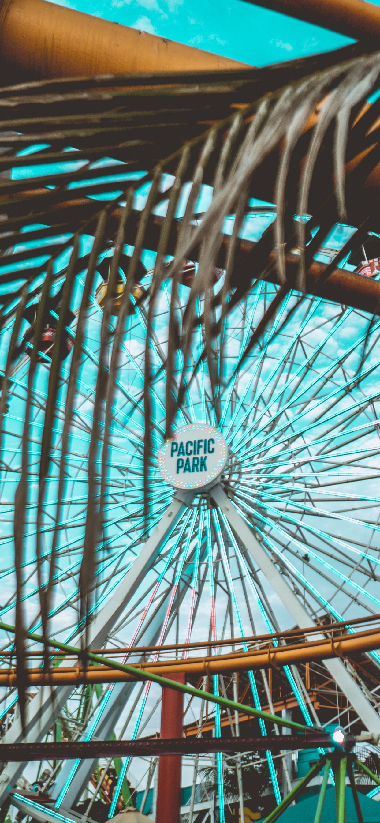 Orange and Blue Metal Frame. Wallpaper in 1242x2688 Resolution