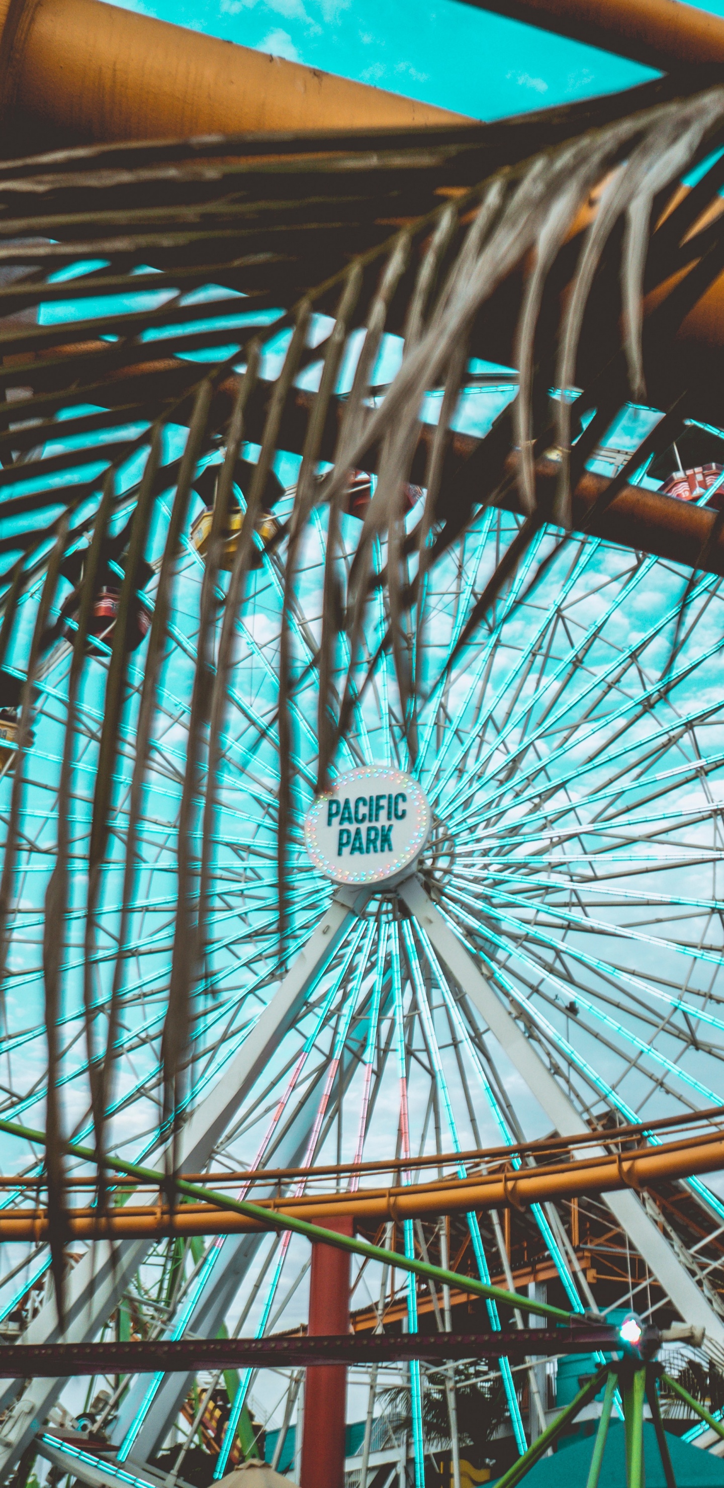 Orange and Blue Metal Frame. Wallpaper in 1440x2960 Resolution