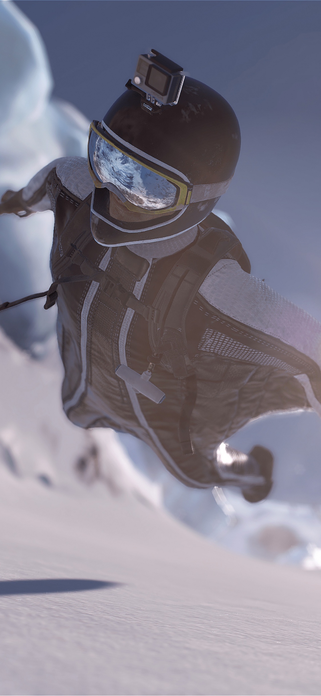 Personne en Veste et Pantalon Blancs et Bleus Sur le Terrain Couvert de Neige Pendant la Journée. Wallpaper in 1125x2436 Resolution