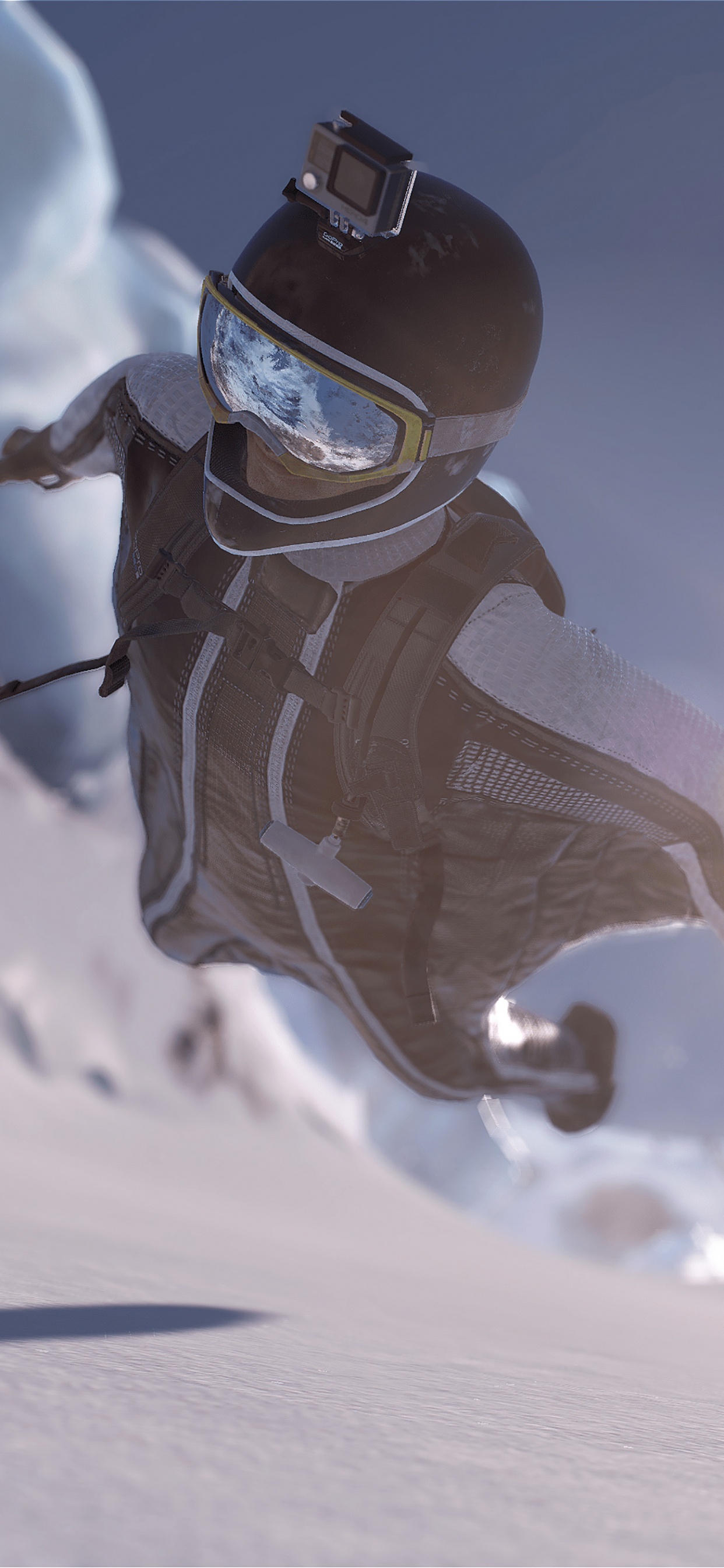 Personne en Veste et Pantalon Blancs et Bleus Sur le Terrain Couvert de Neige Pendant la Journée. Wallpaper in 1242x2688 Resolution