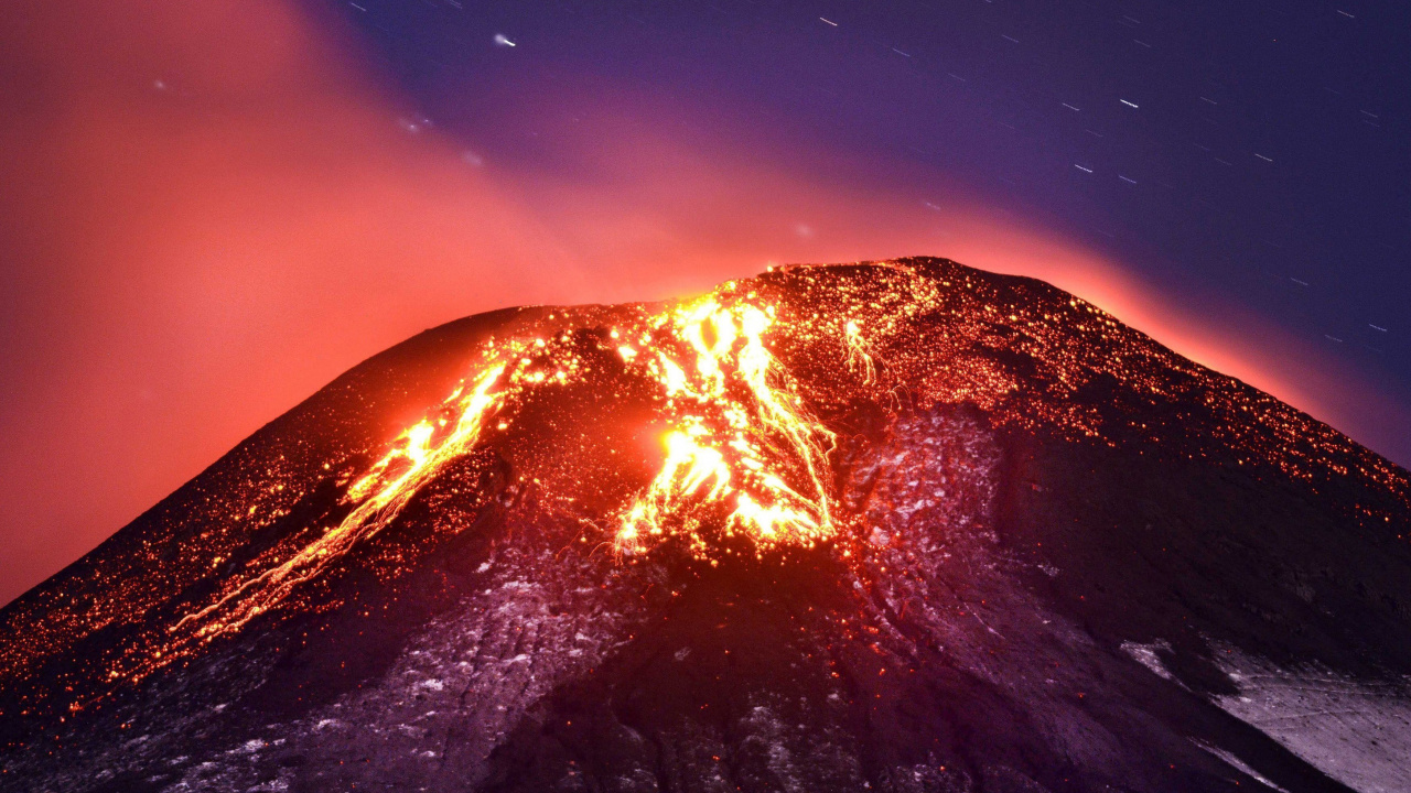 Montagne Noire et Blanche Sous Ciel Bleu. Wallpaper in 1280x720 Resolution