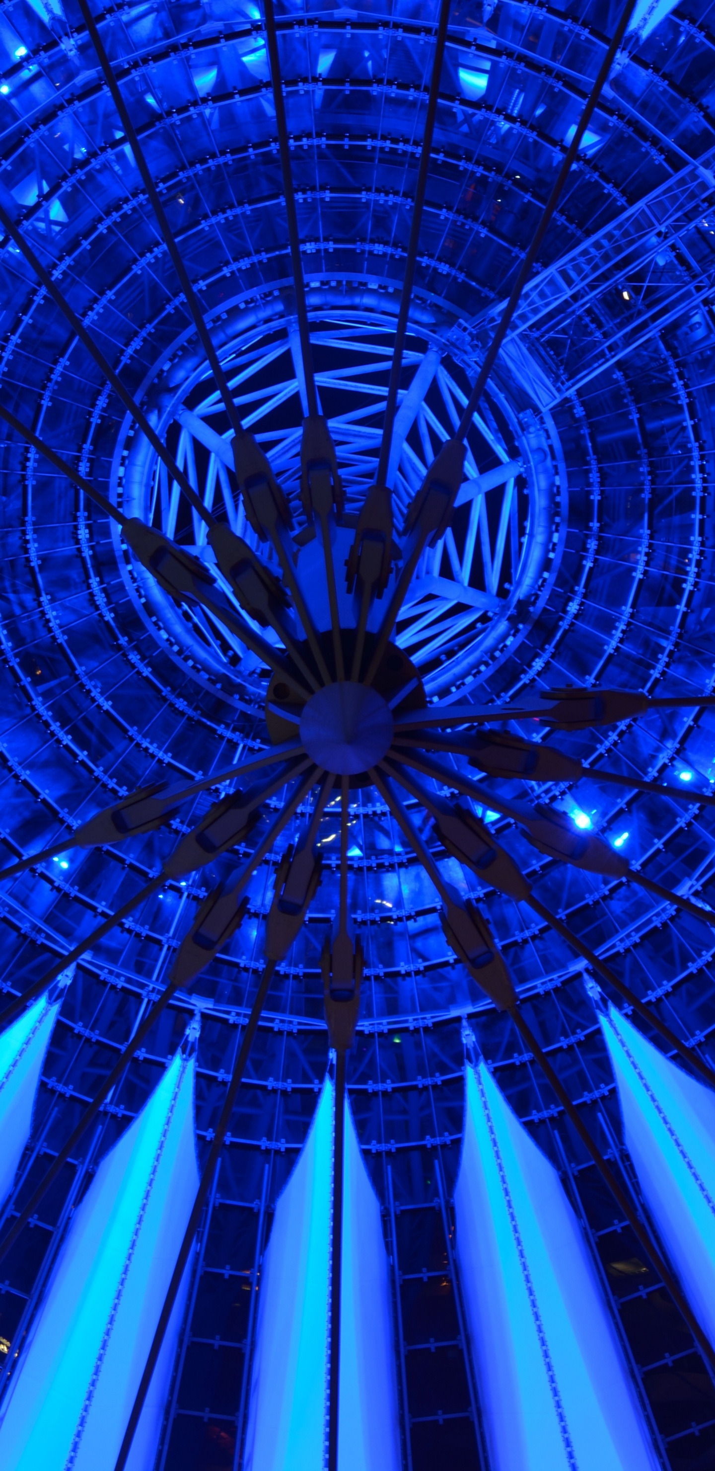 电蓝色的, 钴蓝色的, 对称, 分形技术, 建筑 壁纸 1440x2960 允许