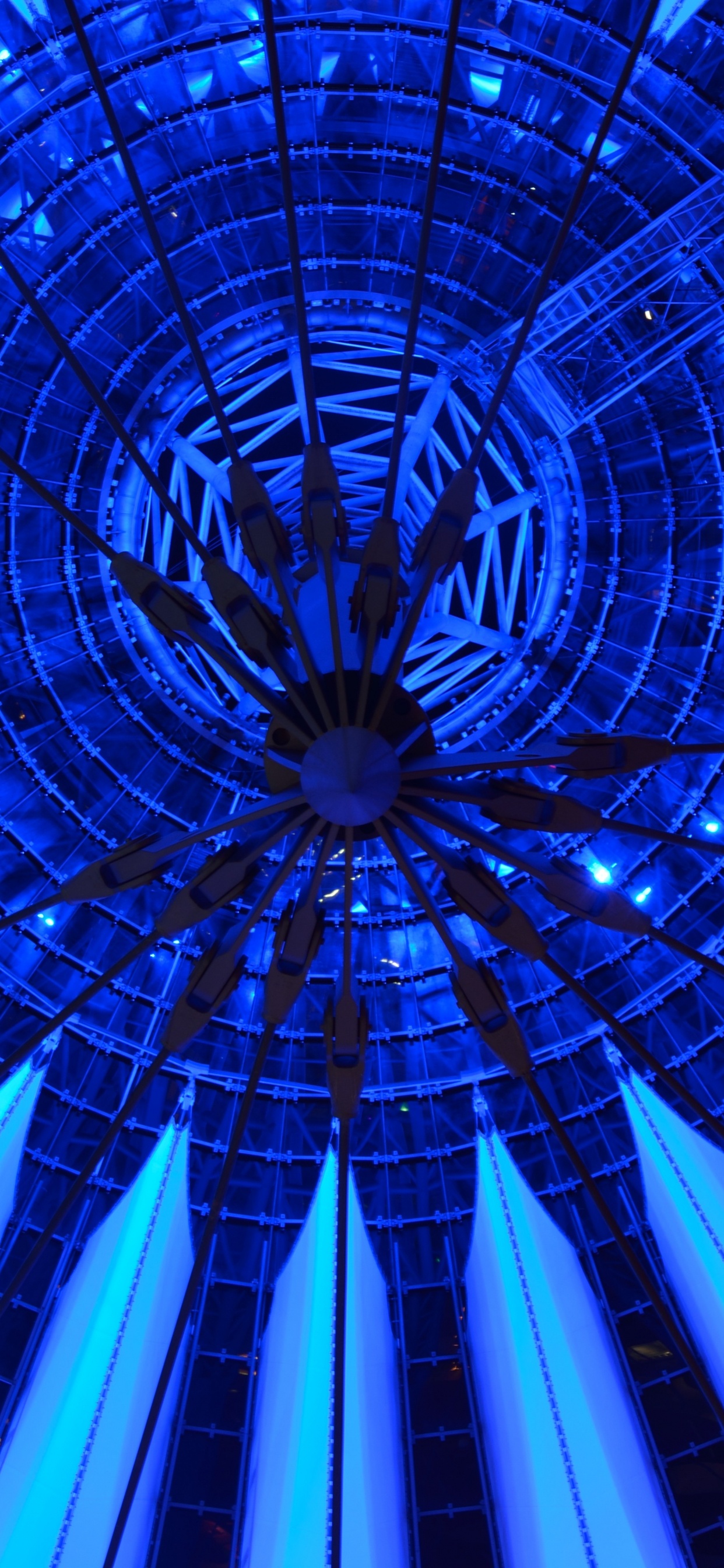 Blaue Und Weiße Runde Decke. Wallpaper in 1242x2688 Resolution