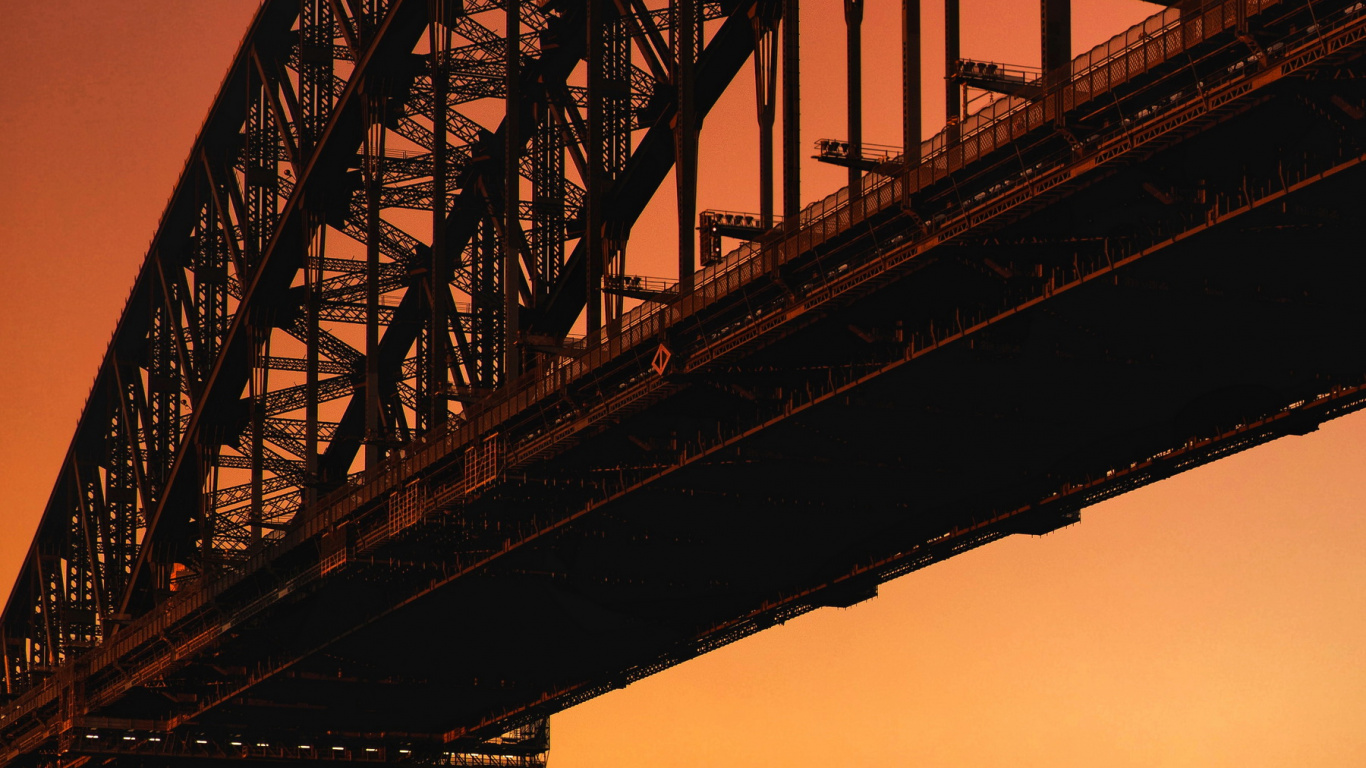 Sydney Harbour Bridge, Sydney Opera House, Port Jackson Bay, Mrs Macquaries Chair, Sydney Tower Eye. Wallpaper in 1366x768 Resolution