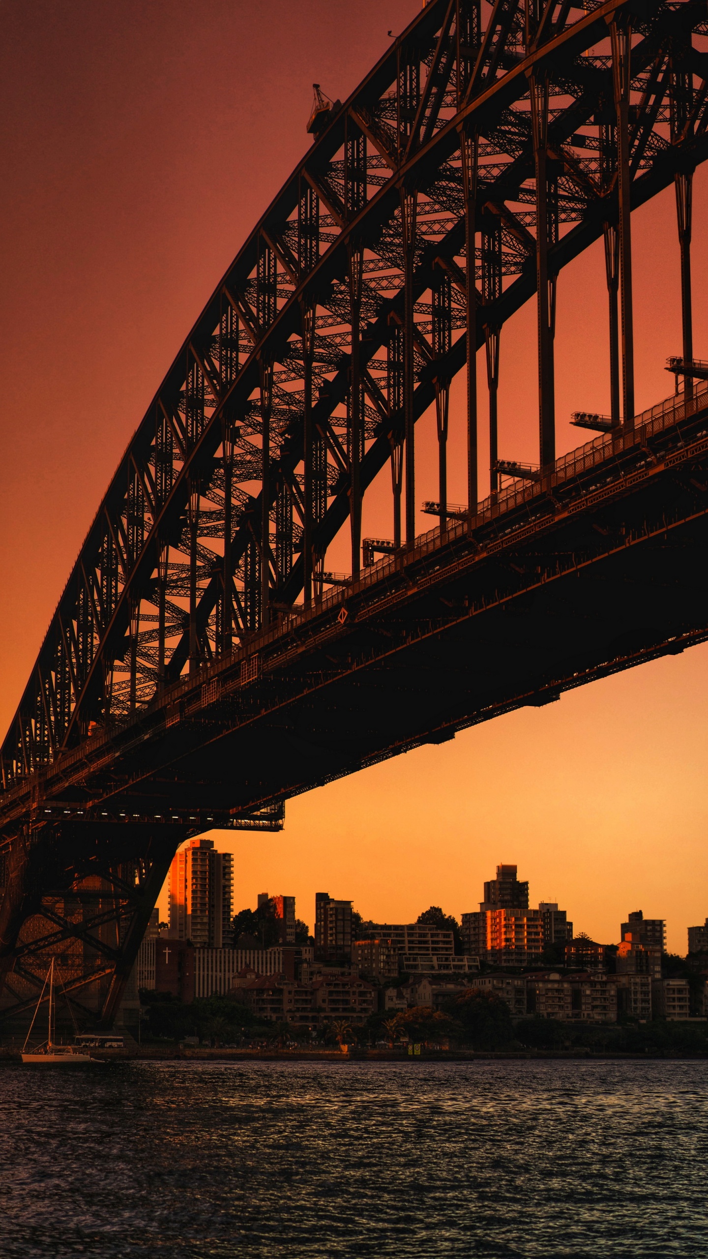 Sydney Harbour Bridge, Sydney Opera House, Port Jackson Bay, Mrs Macquaries Chair, Sydney Tower Eye. Wallpaper in 1440x2560 Resolution