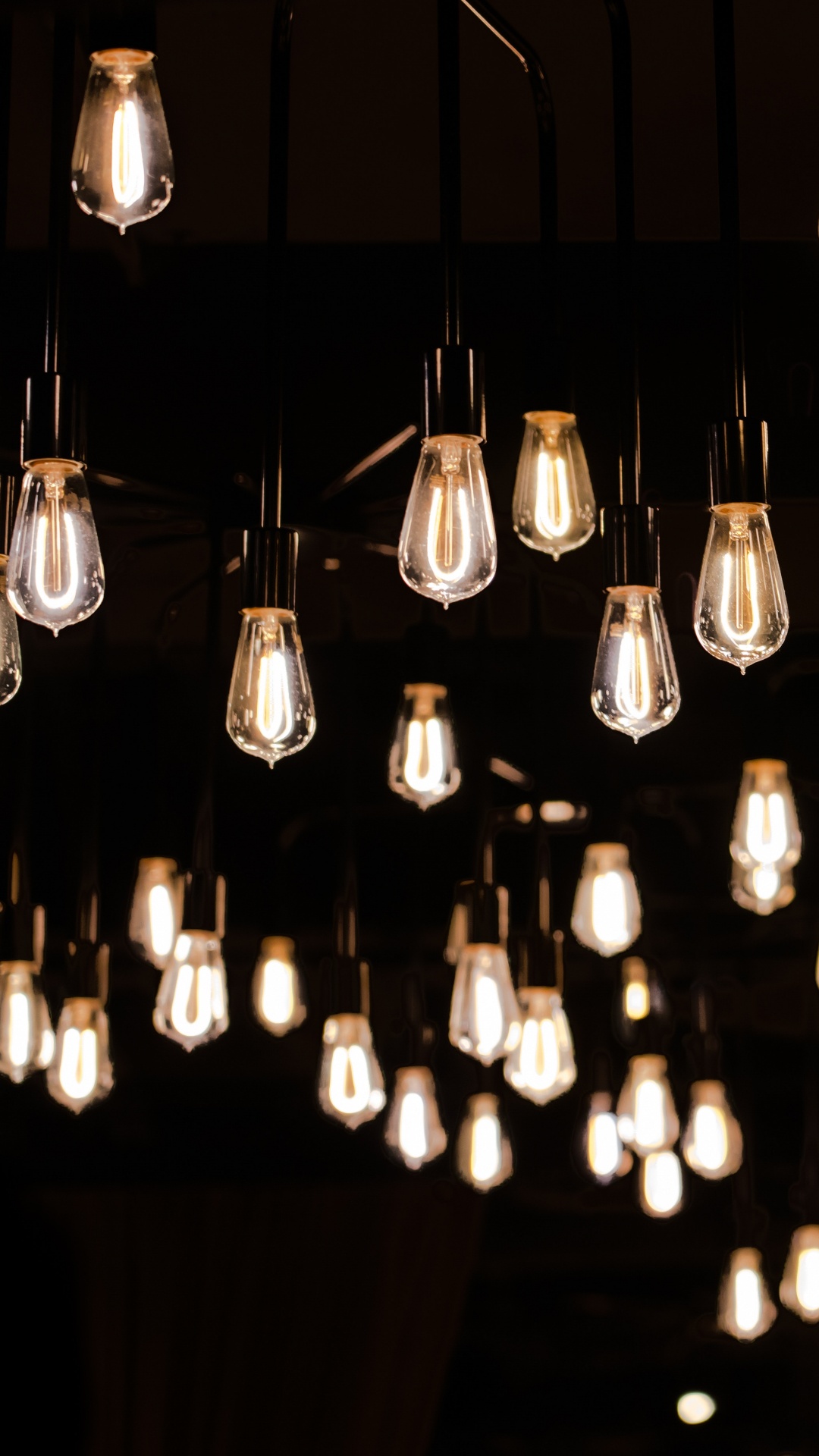 Lighted Pendant Lamps in Dark Room. Wallpaper in 1080x1920 Resolution